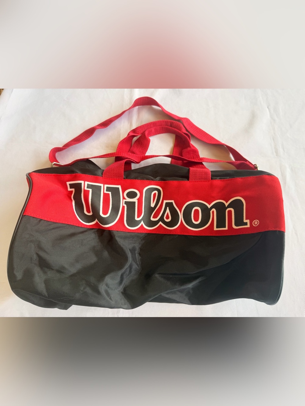 Vintage 1990s Wilson Red and Black Tennis Duffle Travel Bag